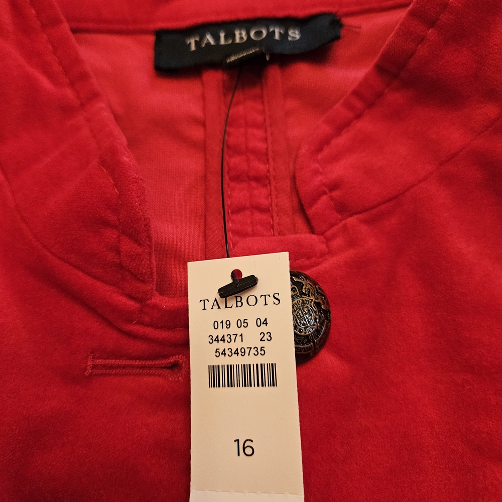 Talbots Red Military-Style Structured Jacket - Picture 3 of 4